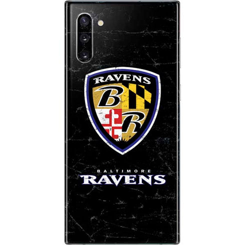 NFL Baltimore Ravens - Alternate Distressed Galaxy Note 10 Skin