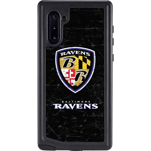NFL Baltimore Ravens - Alternate Distressed Galaxy Note 10 Waterproof Case