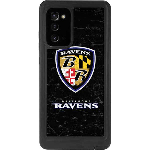 NFL Baltimore Ravens - Alternate Distressed Galaxy Note20 5G Waterproof Case