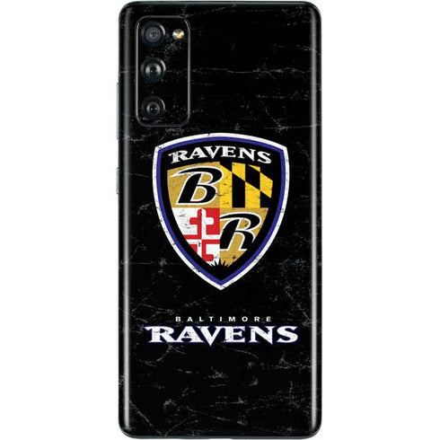 NFL Baltimore Ravens - Alternate Distressed Galaxy S20 Fan Edition Skin