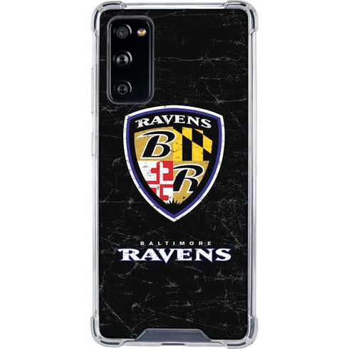 NFL Baltimore Ravens - Alternate Distressed Galaxy S20 FE Clear Case