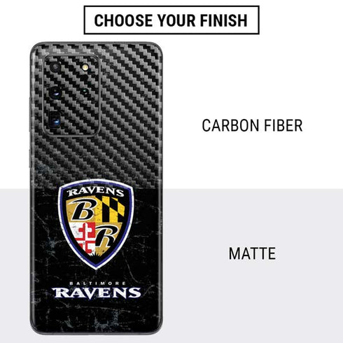NFL Baltimore Ravens - Alternate Distressed Galaxy S20 Ultra 5G Skin