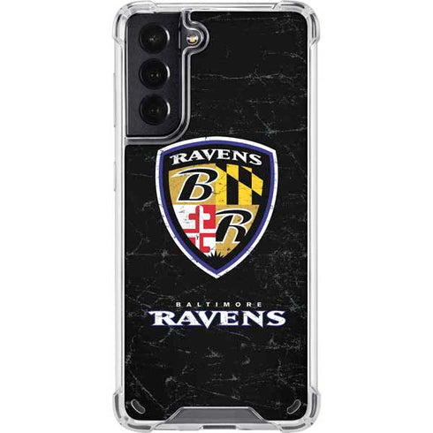 NFL Baltimore Ravens - Alternate Distressed Galaxy S21 5G Clear Case