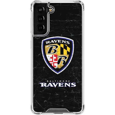 NFL Baltimore Ravens - Alternate Distressed Galaxy S21 FE Clear Case
