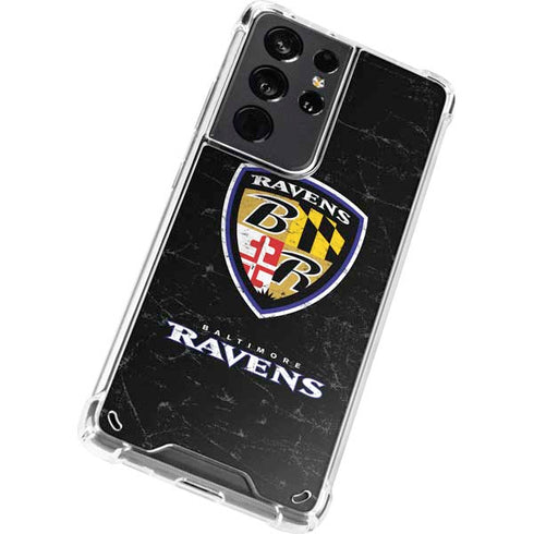 NFL Baltimore Ravens - Alternate Distressed Galaxy S21 Ultra 5G Clear Case