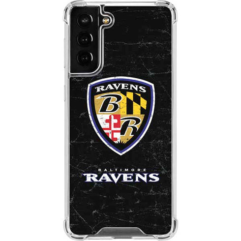 NFL Baltimore Ravens - Alternate Distressed Galaxy S22 Plus Clear Case