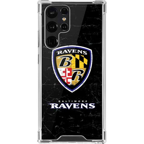 NFL Baltimore Ravens - Alternate Distressed Galaxy S22 Ultra Clear Case