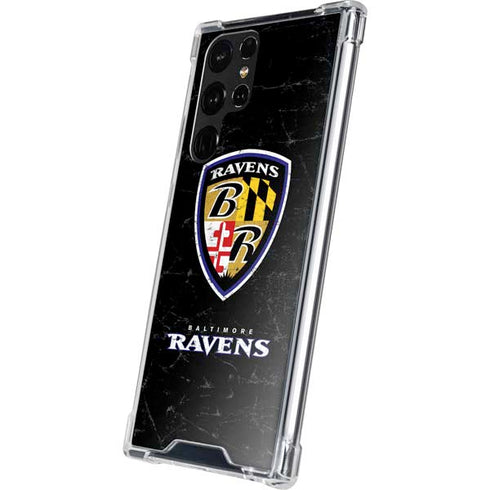 NFL Baltimore Ravens - Alternate Distressed Galaxy S22 Ultra Clear Case