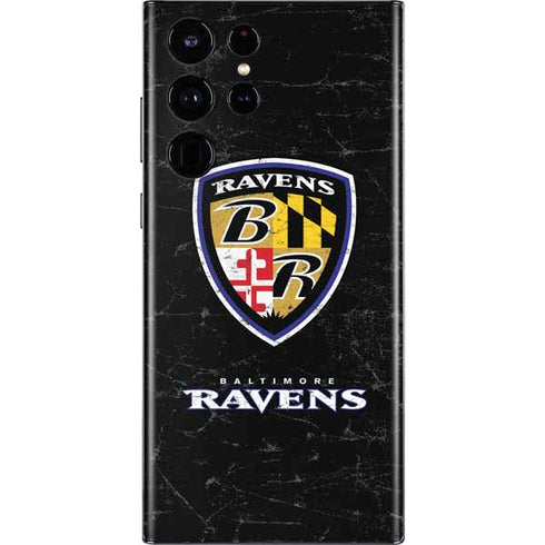 NFL Baltimore Ravens - Alternate Distressed Galaxy S22 Ultra Skin