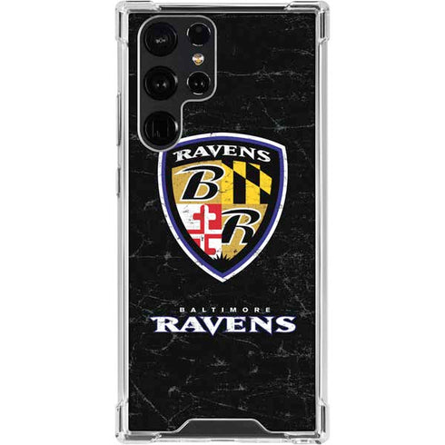 NFL Baltimore Ravens - Alternate Distressed Galaxy S24 Ultra Clear Case