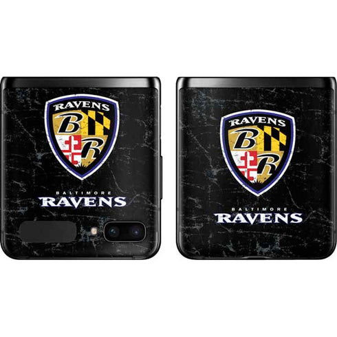 NFL Baltimore Ravens - Alternate Distressed Galaxy Z Flip Skin