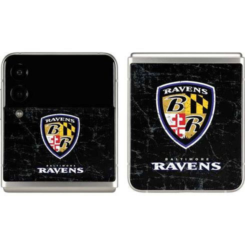 NFL Baltimore Ravens - Alternate Distressed Galaxy Z Flip3 5G Skin