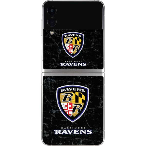 NFL Baltimore Ravens - Alternate Distressed Galaxy Z Flip3 5G Skin