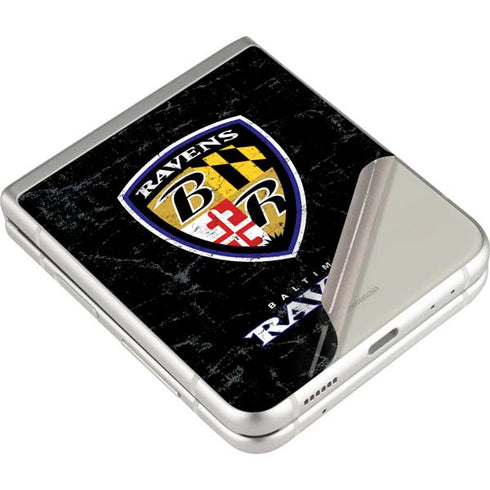 NFL Baltimore Ravens - Alternate Distressed Galaxy Z Flip3 5G Skin