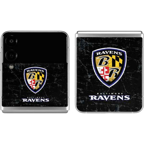 NFL Baltimore Ravens - Alternate Distressed Galaxy Z Flip4 5G Skin