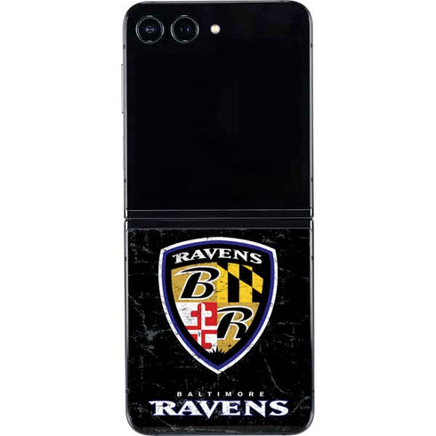 NFL Baltimore Ravens - Alternate Distressed Galaxy Z Flip5 5G Skin