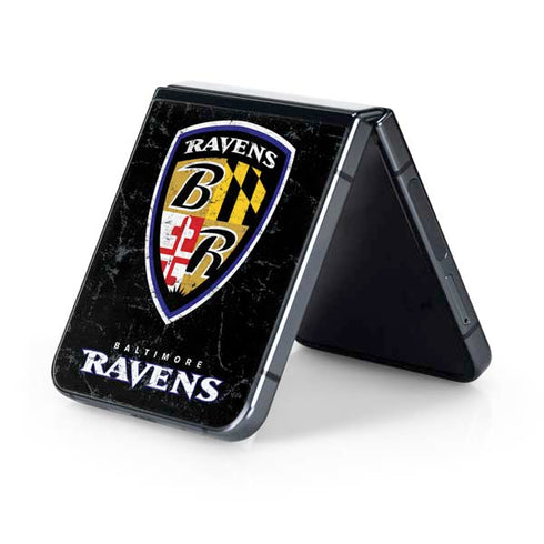 NFL Baltimore Ravens - Alternate Distressed Galaxy Z Flip5 5G Skin
