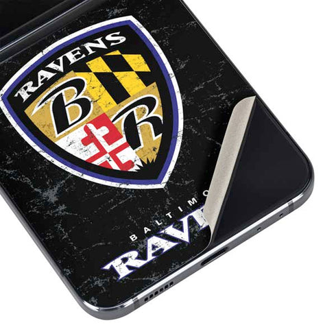 NFL Baltimore Ravens - Alternate Distressed Galaxy Z Flip5 5G Skin
