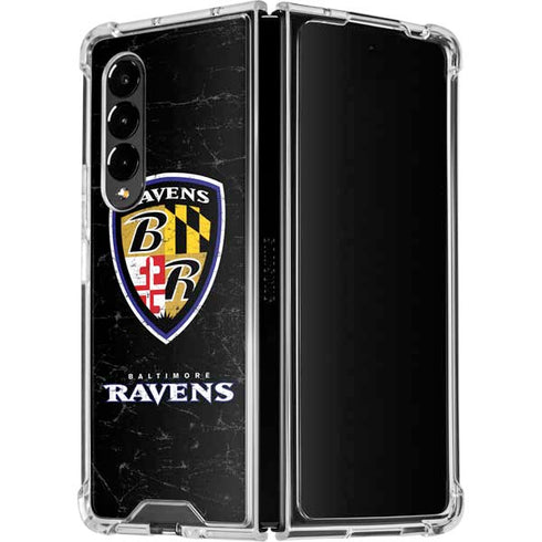NFL Baltimore Ravens - Alternate Distressed Galaxy Z Fold4 5G Clear Case