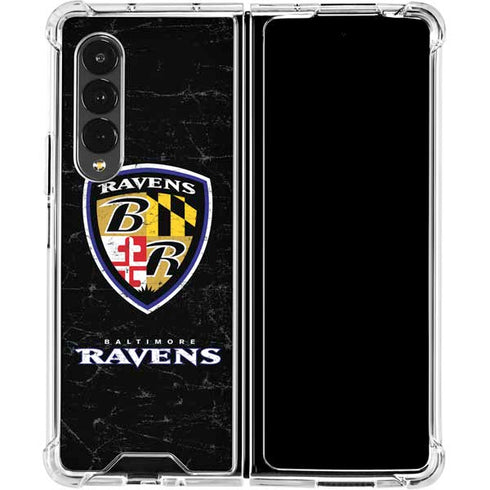 NFL Baltimore Ravens - Alternate Distressed Galaxy Z Fold4 5G Clear Case