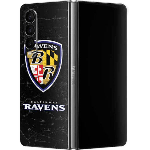 NFL Baltimore Ravens - Alternate Distressed Galaxy Z Fold4 5G Skin