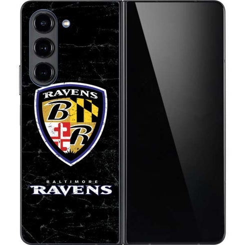NFL Baltimore Ravens - Alternate Distressed Galaxy Z Fold5 5G Skin