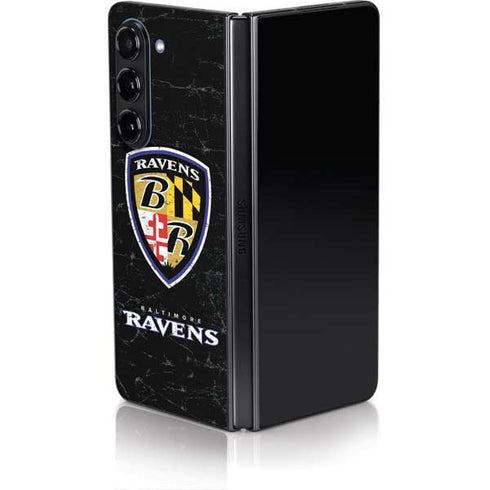 NFL Baltimore Ravens - Alternate Distressed Galaxy Z Fold5 5G Skin