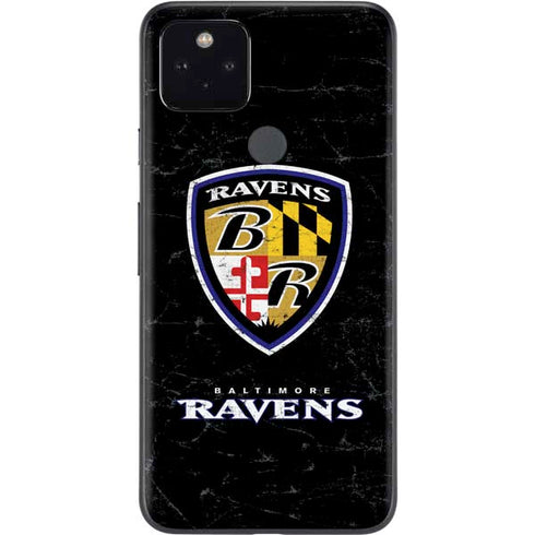 NFL Baltimore Ravens - Alternate Distressed Google Pixel 5a Skin