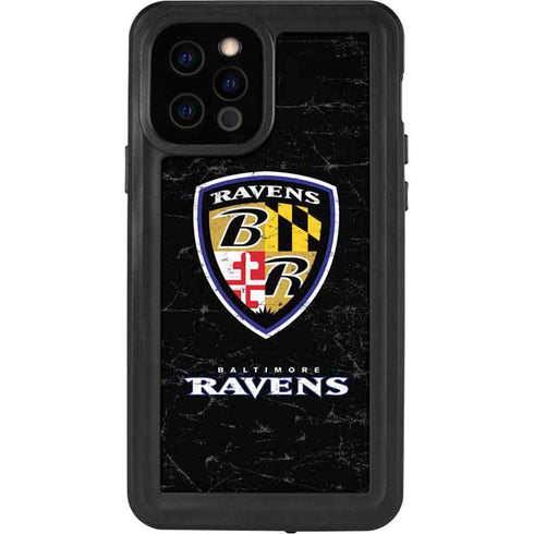 NFL Baltimore Ravens - Alternate Distressed iPhone 12 Pro Waterproof Case