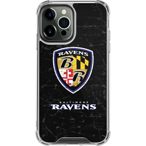 NFL Baltimore Ravens - Alternate Distressed iPhone 13 Pro Max Clear Case