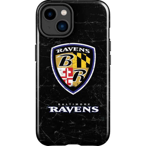 NFL Baltimore Ravens - Alternate Distressed iPhone 15 Plus Impact Case