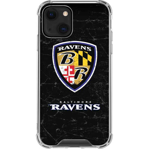 NFL Baltimore Ravens - Alternate Distressed iPhone 15 Plus Clear Case