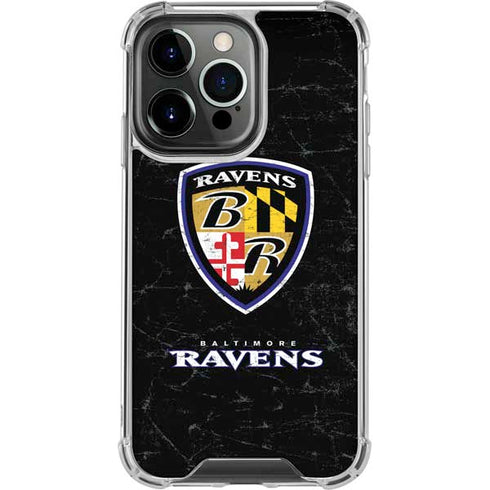 NFL Baltimore Ravens - Alternate Distressed iPhone 15 Pro Clear Case