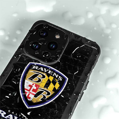 NFL Baltimore Ravens - Alternate Distressed iPhone 14 Pro Max Waterproof Case