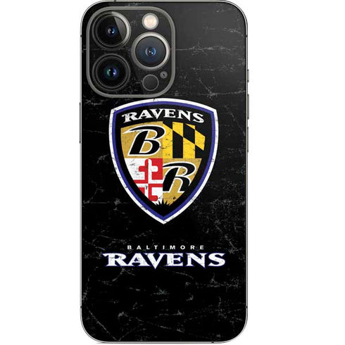 NFL Baltimore Ravens - Alternate Distressed iPhone 15 Pro Skin