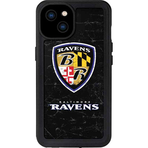 NFL Baltimore Ravens - Alternate Distressed iPhone 15 Plus Waterproof Case