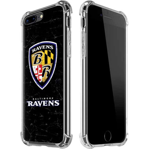 NFL Baltimore Ravens - Alternate Distressed iPhone 7/8 Plus Clear Case