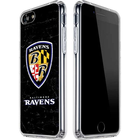 NFL Baltimore Ravens - Alternate Distressed iPhone SE (2nd & 3rd Gen) Clear Case
