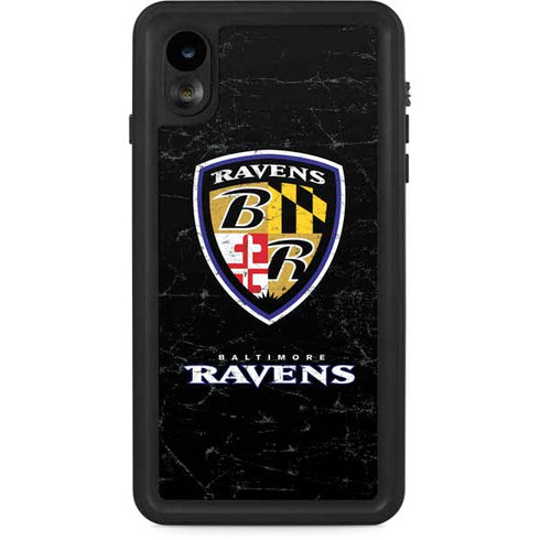 NFL Baltimore Ravens - Alternate Distressed iPhone XR Waterproof Case