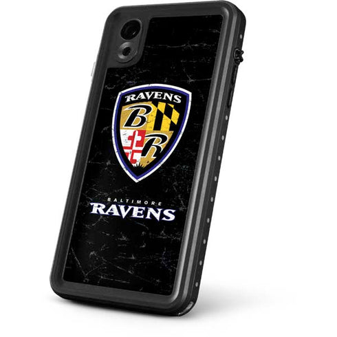 NFL Baltimore Ravens - Alternate Distressed iPhone XR Waterproof Case