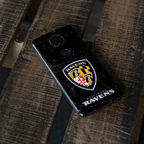 NFL Baltimore Ravens - Alternate Distressed Moto E5 Plus Skin
