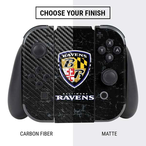 NFL Baltimore Ravens - Alternate Distressed Nintendo Switch Bundle Skin