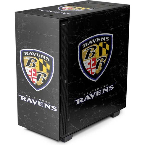 NFL Baltimore Ravens - Alternate Distressed NZXT H510 Compact ATX Mid-Tower Case Skin