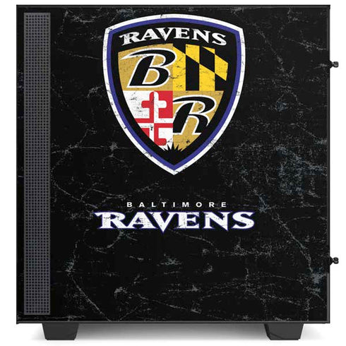 NFL Baltimore Ravens - Alternate Distressed NZXT H510 Compact ATX Mid-Tower Case Skin