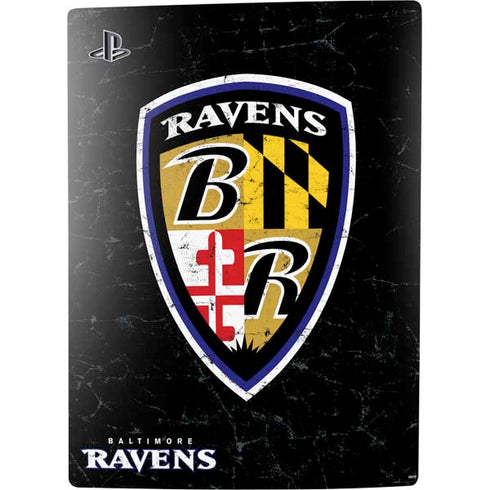 NFL Baltimore Ravens - Alternate Distressed PS5 Console Skin