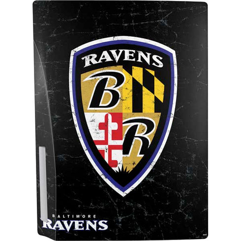 NFL Baltimore Ravens - Alternate Distressed PS5 Console Skin