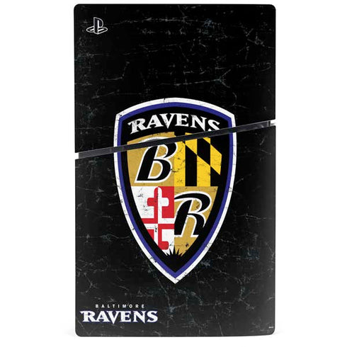 NFL Baltimore Ravens - Alternate Distressed PS5 Slim Disk Bundle Skin