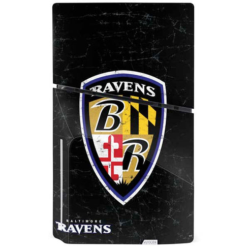 NFL Baltimore Ravens - Alternate Distressed PS5 Slim Disk Console Skin
