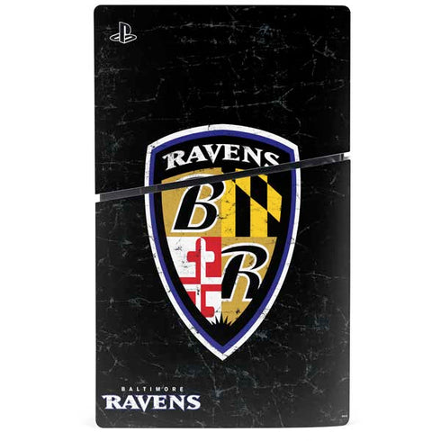 NFL Baltimore Ravens - Alternate Distressed PS5 Slim Digital Edition Bundle Skin