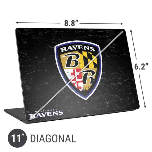 NFL Baltimore Ravens - Alternate Distressed Universal Laptop 11in (8.8 x 6.2in) Skin
